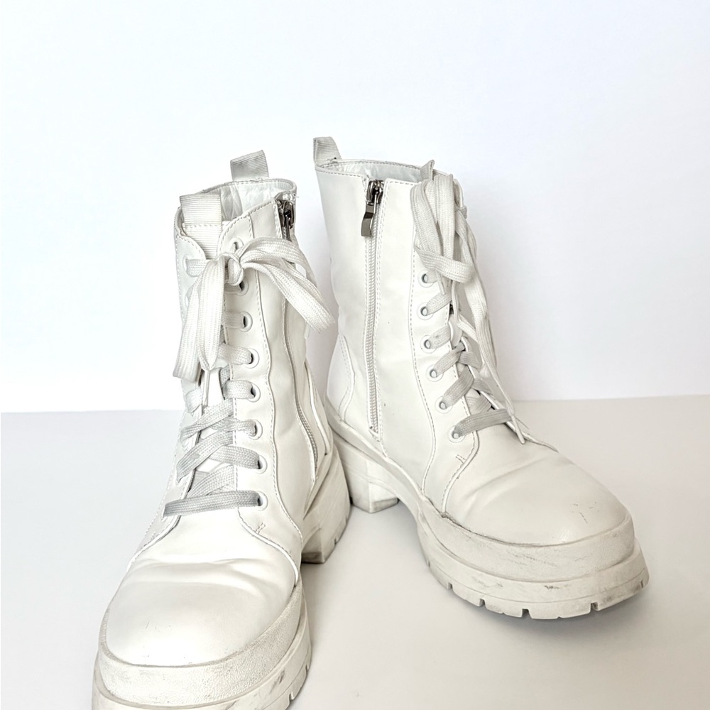 Forever 21 White Combat Boots